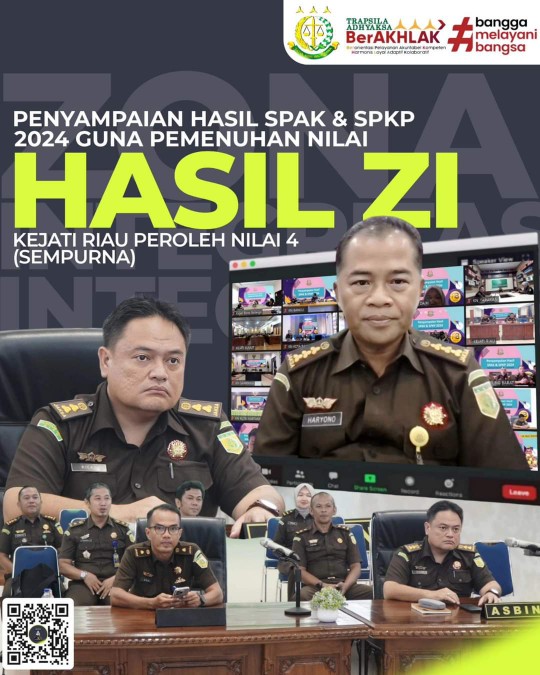 Plh.Asbin Kejati Riau Ikuti Penyampaian Hasil SPAK, SPKP dan SKM Secara ...